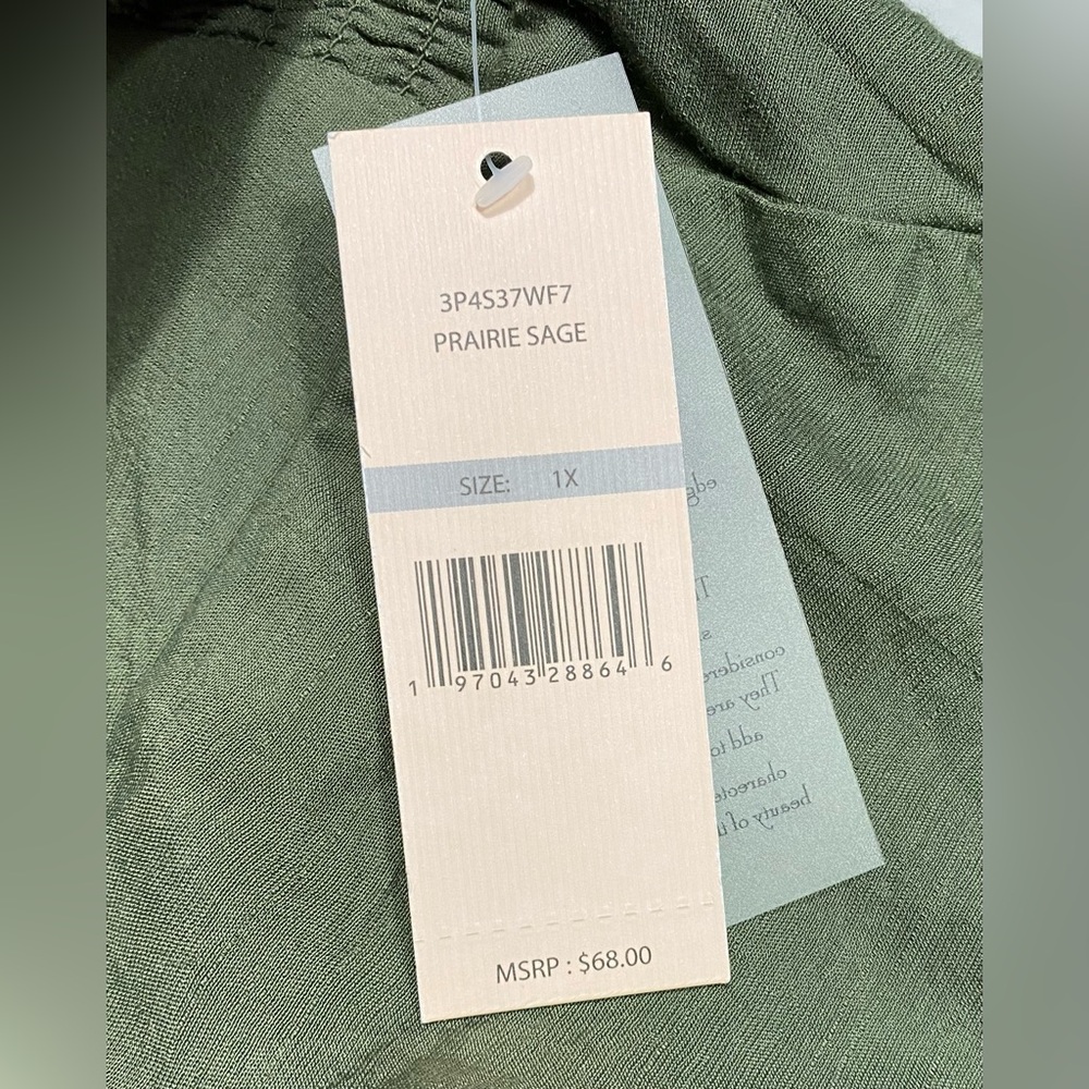 NWT Nanette Lepore Woman Prairie Sage Flowy Pants Size 1X #1287 - Picture 7 of 11